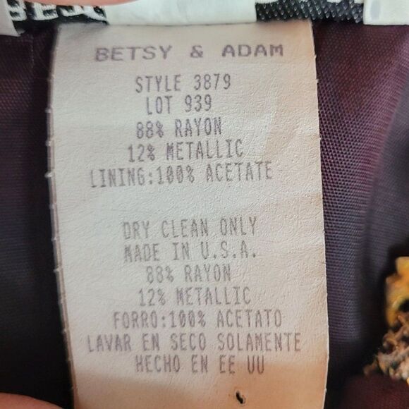 Vintage 80's Formal Eggplant Metallic Crochet Lace Overlay Sleeveless Gown Sz M - Picture 14 of 15